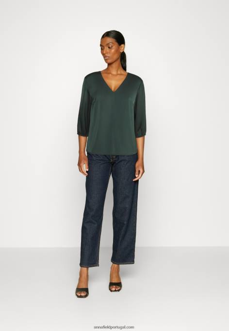 mulheres blusa verde escuro F4BZ0D696 Anna Field