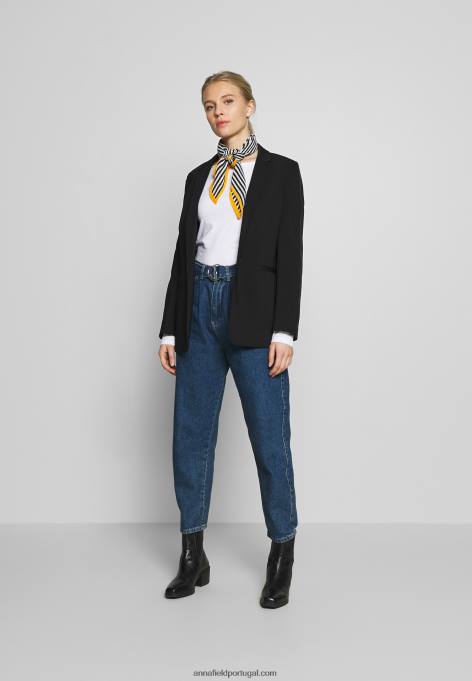 mulheres 2 pack de top de manga comprida azul marinho/branco F4BZ0D539 Anna Field