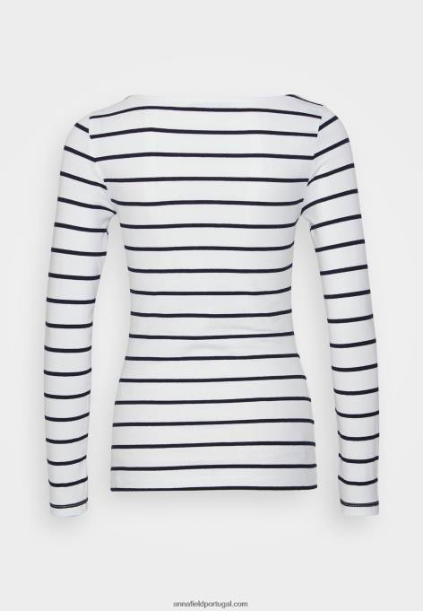 mulheres 2 pack de top de manga comprida branco/marinho F4BZ0D587 Anna Field