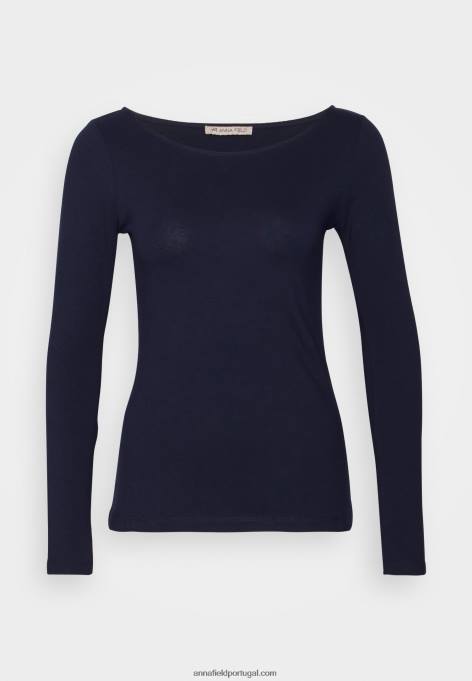 mulheres 2 pack de top de manga comprida branco/marinho F4BZ0D587 Anna Field