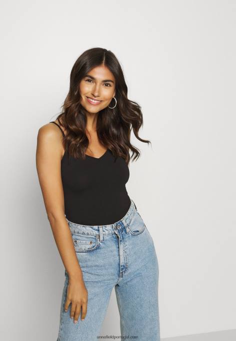 mulheres 2 pack top branco/preto F4BZ0D507 Anna Field