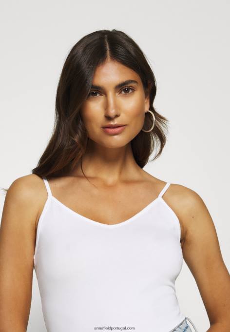 mulheres 2 pack top branco/preto F4BZ0D507 Anna Field