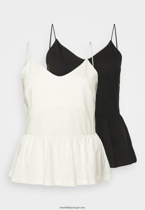 mulheres 2 pack top preto/branco F4BZ0D427 Anna Field