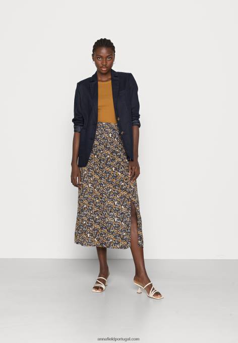 mulheres 2 pack top preto/cáqui F4BZ0D401 Anna Field