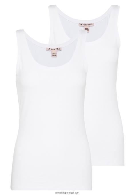 mulheres 2 pacotes top branco F4BZ0D404 Anna Field