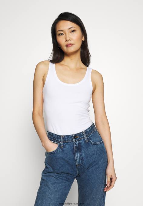 mulheres 2 pacotes top branco F4BZ0D404 Anna Field