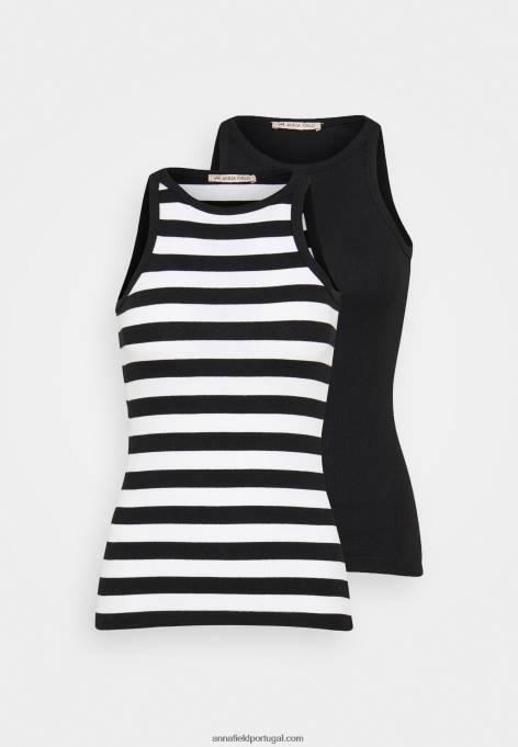 mulheres 2 pacotes top preto F4BZ0D383 Anna Field