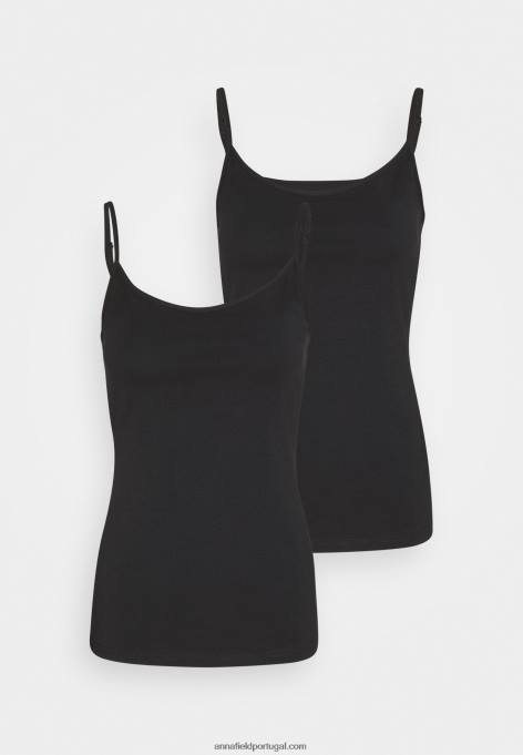 mulheres 2 pacotes top preto F4BZ0D452 Anna Field