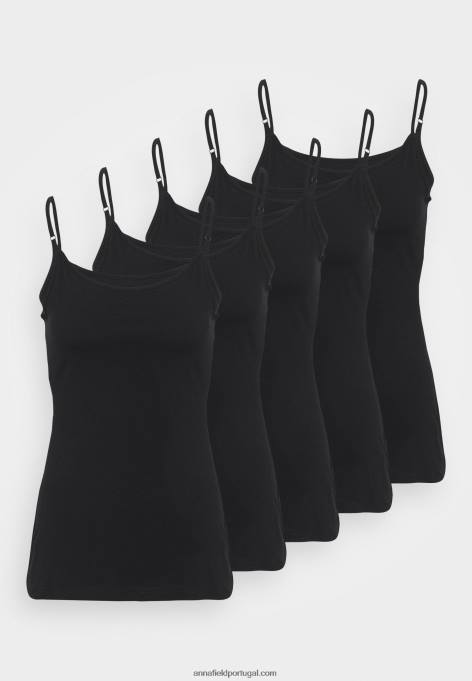 mulheres 5 pack top preto F4BZ0D463 Anna Field
