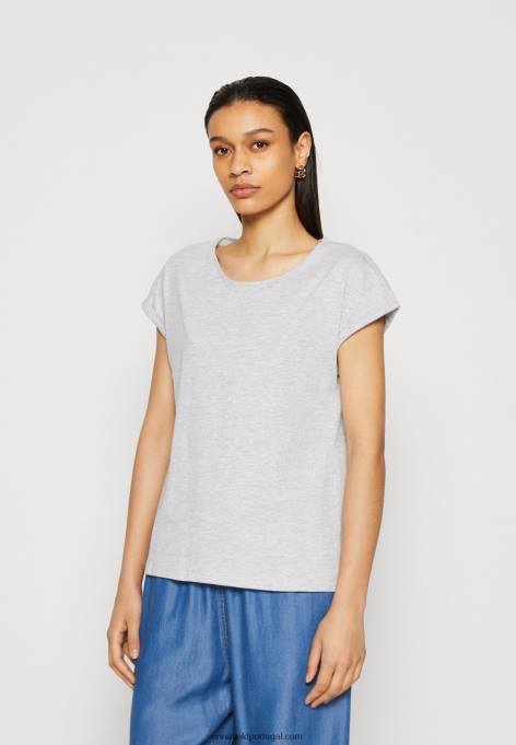 mulheres Pacote com 3 camisetas básicas branco/manchado cinza claro/amarelo escuro F4BZ0D308 Anna Field