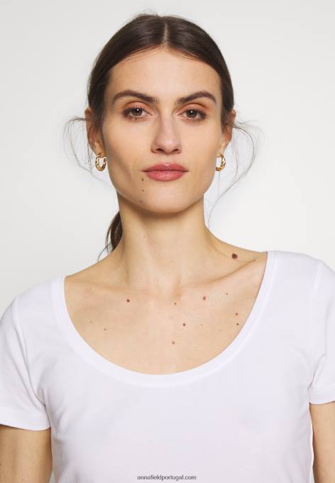 mulheres Pacote com 3 camisetas básicas branco/marinho/cinza claro melange F4BZ0D271 Anna Field