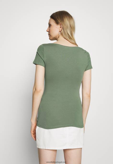 mulheres Pacote com 3 camisetas básicas branco/mosqueado cinza claro/verde claro F4BZ0D342 Anna Field