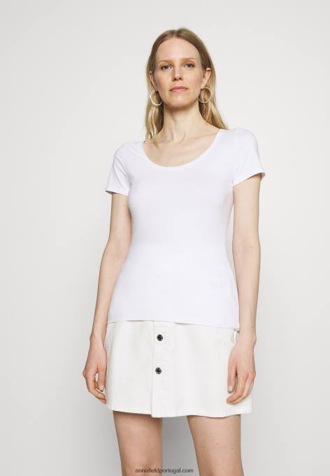mulheres Pacote com 3 camisetas básicas branco/mosqueado cinza claro/verde claro F4BZ0D342 Anna Field