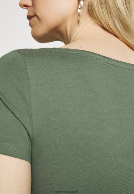 mulheres Pacote com 3 camisetas básicas branco/mosqueado cinza claro/verde claro F4BZ0D342 Anna Field