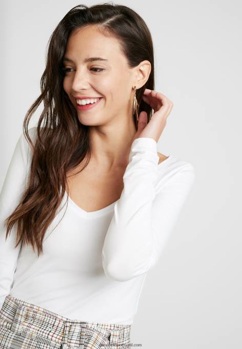 mulheres blusa básica manga longa branca F4BZ0D528 Anna Field