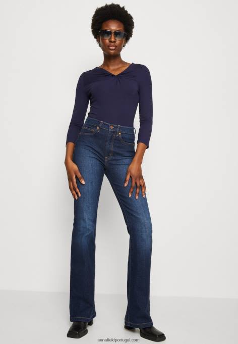 mulheres blusa manga longa azul escuro F4BZ0D574 Anna Field