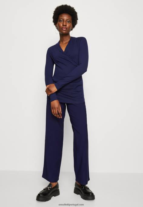 mulheres blusa manga longa azul escuro F4BZ0D577 Anna Field