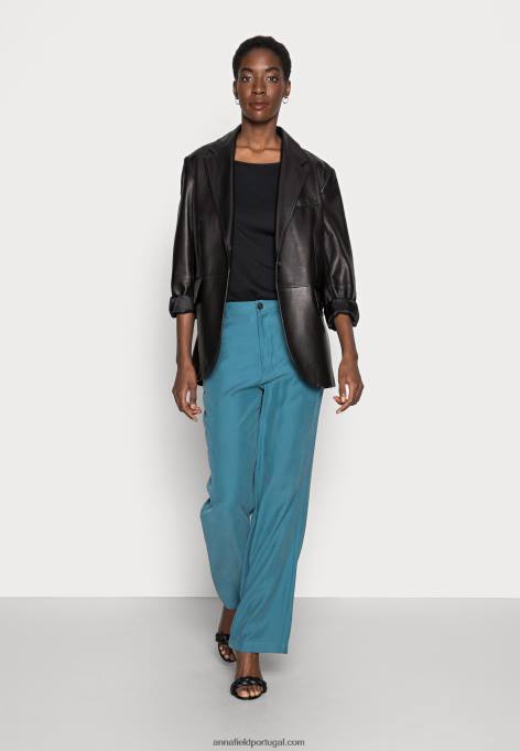 mulheres blusa manga longa básica preta F4BZ0D542 Anna Field