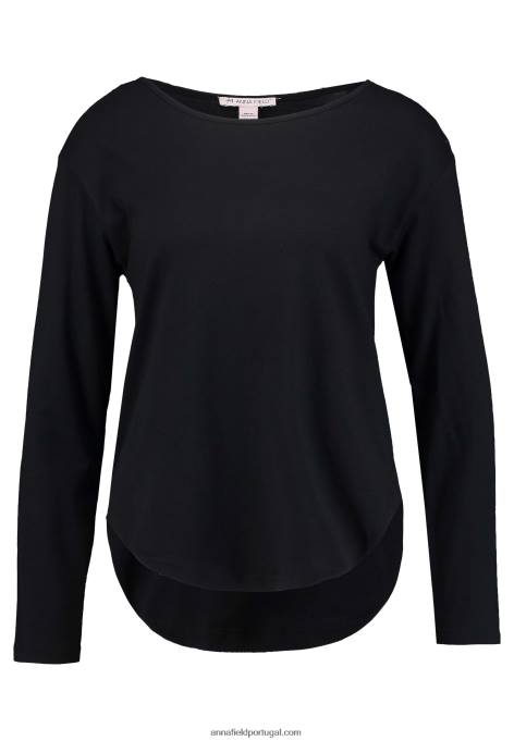 mulheres blusa manga longa básica preta F4BZ0D542 Anna Field