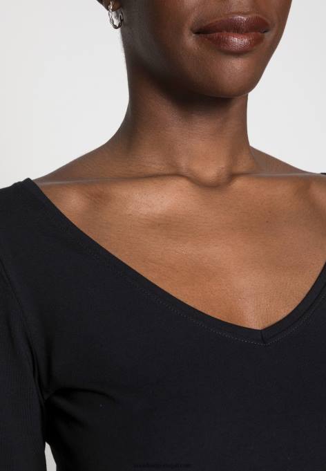 mulheres blusa manga longa básica preta F4BZ0D594 Anna Field