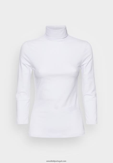 mulheres blusa manga longa branca F4BZ0D560 Anna Field