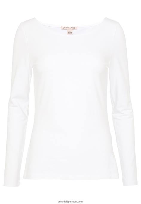 mulheres blusa manga longa branca F4BZ0D571 Anna Field