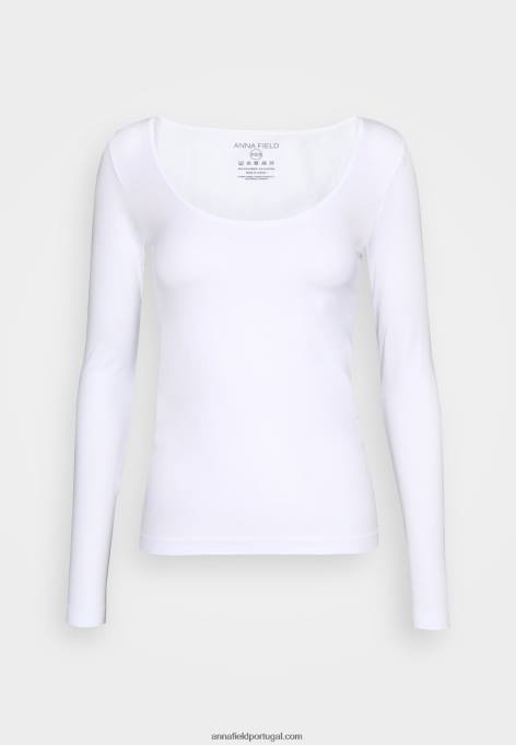 mulheres blusa manga longa branca F4BZ0D572 Anna Field
