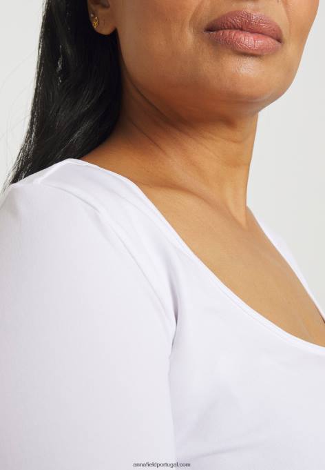 mulheres blusa manga longa branca F4BZ0D572 Anna Field