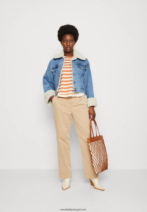 mulheres blusa manga longa branco/damasco F4BZ0D558 Anna Field