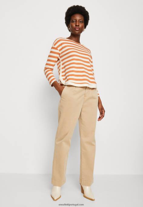 mulheres blusa manga longa branco/damasco F4BZ0D558 Anna Field