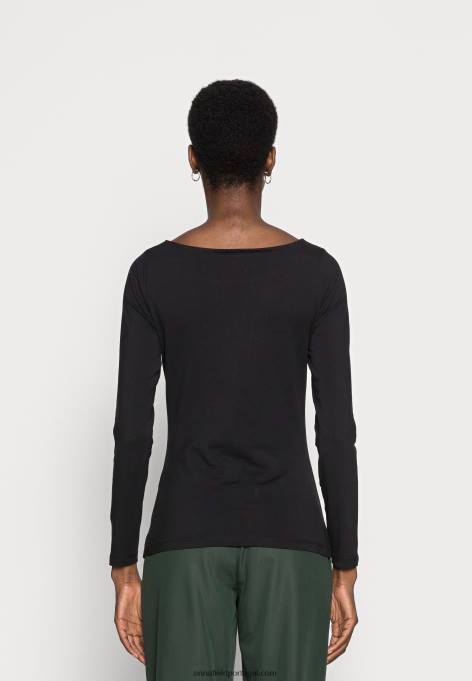mulheres blusa manga longa preta F4BZ0D526 Anna Field