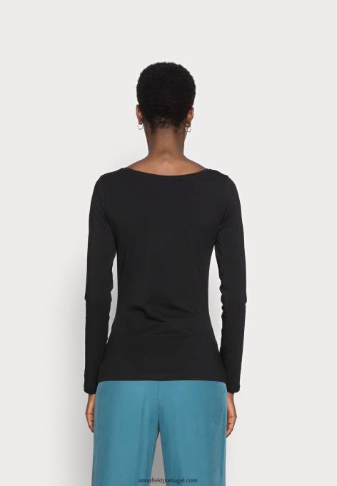 mulheres blusa manga longa preta F4BZ0D534 Anna Field