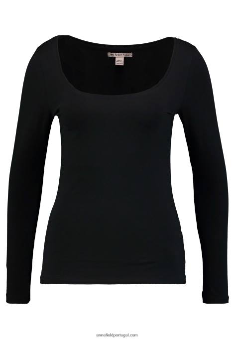 mulheres blusa manga longa preta F4BZ0D534 Anna Field