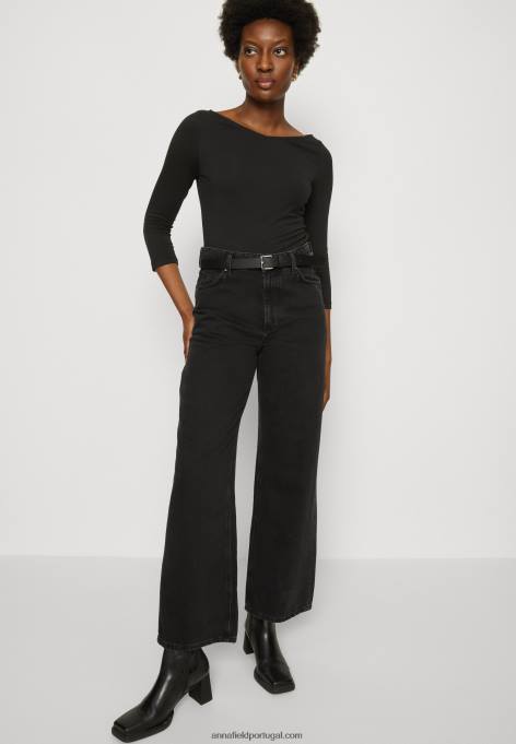 mulheres blusa manga longa preta F4BZ0D537 Anna Field