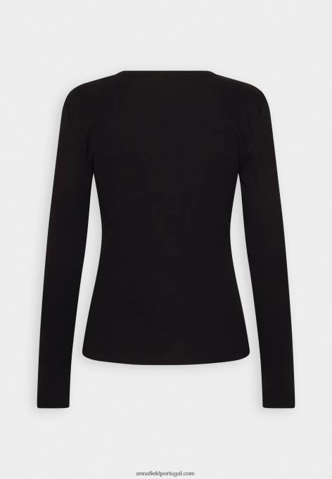 mulheres blusa manga longa preta F4BZ0D547 Anna Field