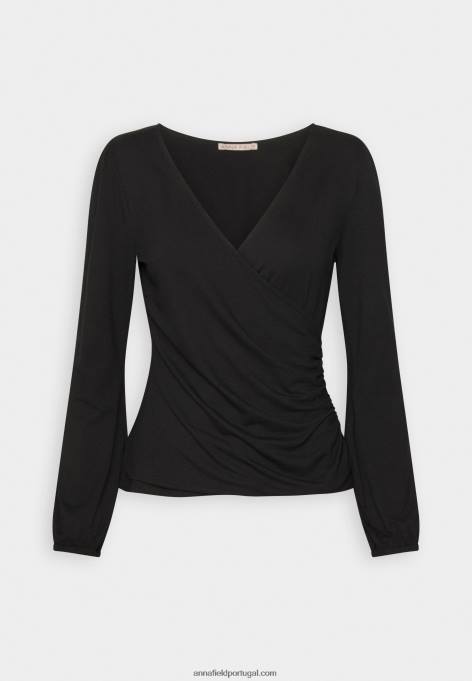 mulheres blusa manga longa preta F4BZ0D554 Anna Field