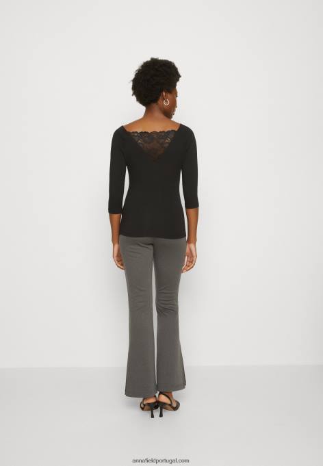 mulheres blusa manga longa preta F4BZ0D564 Anna Field