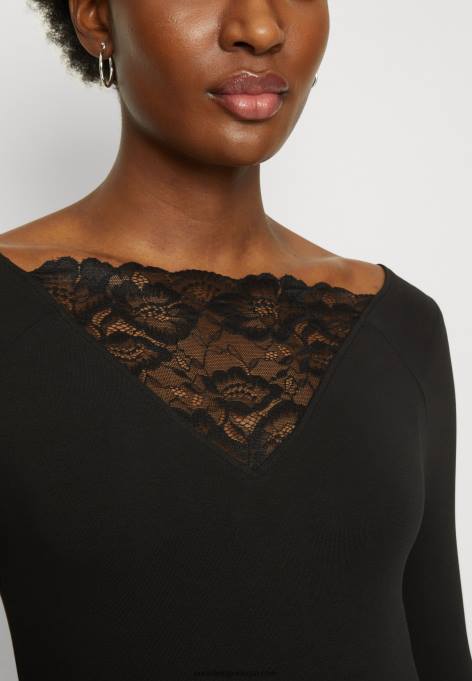 mulheres blusa manga longa preta F4BZ0D564 Anna Field