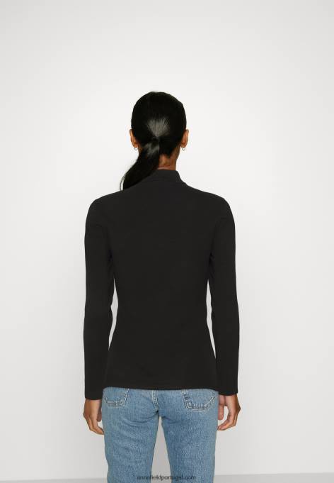 mulheres blusa manga longa preta F4BZ0D573 Anna Field