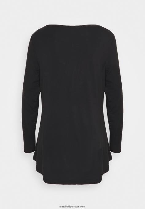 mulheres blusa manga longa preta F4BZ0D593 Anna Field