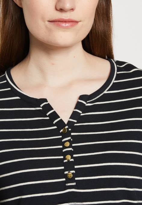 mulheres blusa manga longa preta branca F4BZ0D531 Anna Field