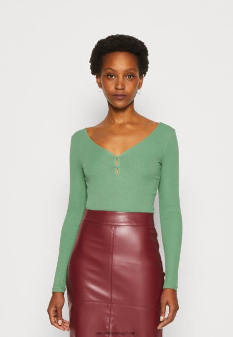 mulheres blusa manga longa verde F4BZ0D514 Anna Field