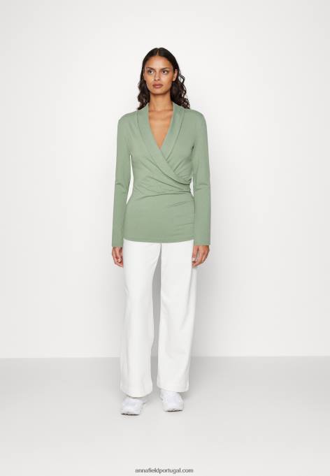 mulheres blusa manga longa verde claro F4BZ0D545 Anna Field
