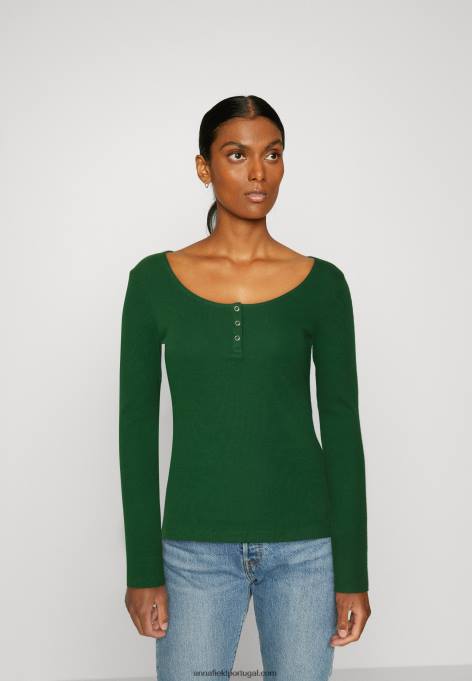 mulheres blusa manga longa verde escuro F4BZ0D538 Anna Field