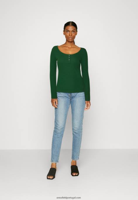 mulheres blusa manga longa verde escuro F4BZ0D538 Anna Field