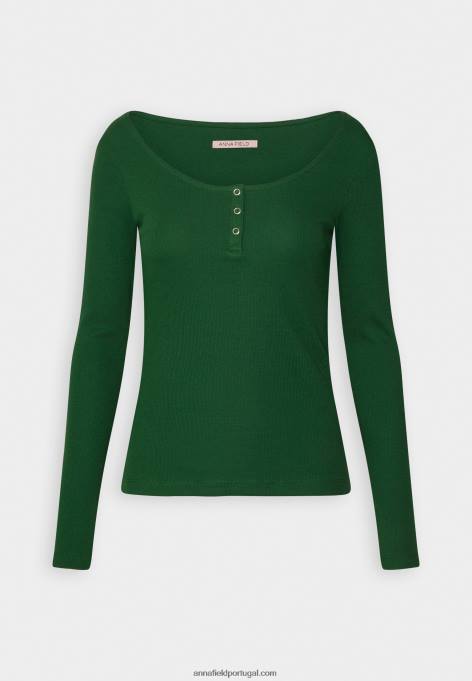 mulheres blusa manga longa verde escuro F4BZ0D538 Anna Field
