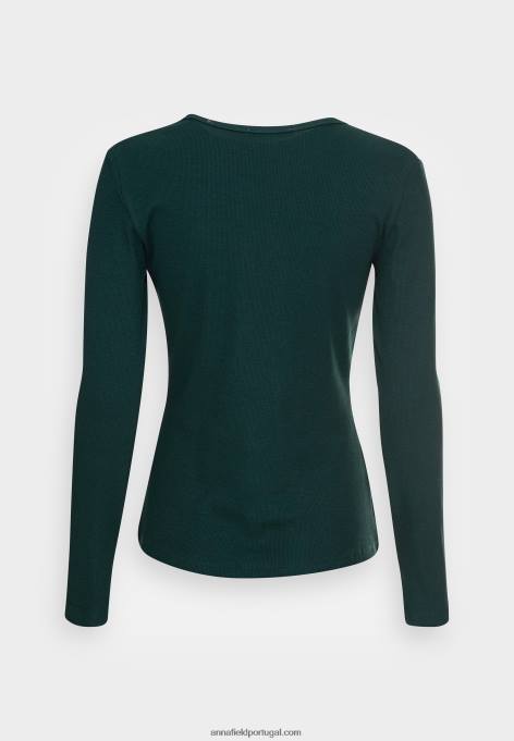 mulheres blusa manga longa verde escuro F4BZ0D553 Anna Field
