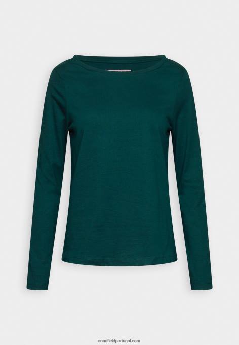 mulheres blusa manga longa verde escuro F4BZ0D556 Anna Field
