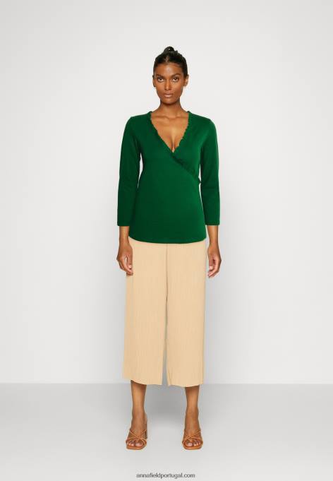 mulheres blusa manga longa verde escuro F4BZ0D576 Anna Field