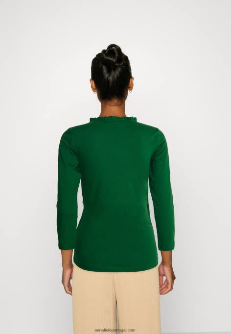 mulheres blusa manga longa verde escuro F4BZ0D576 Anna Field